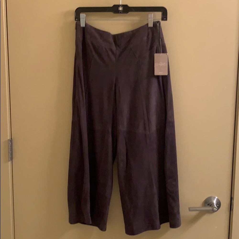 100% Leather Culotte Pants